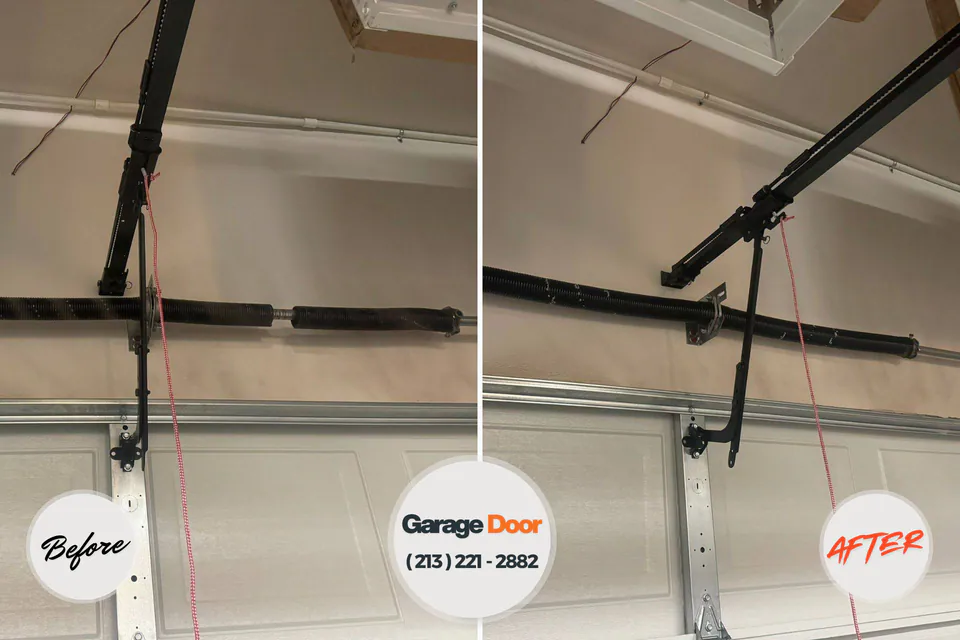 Before and after: garage door repair Pleasanton, KS